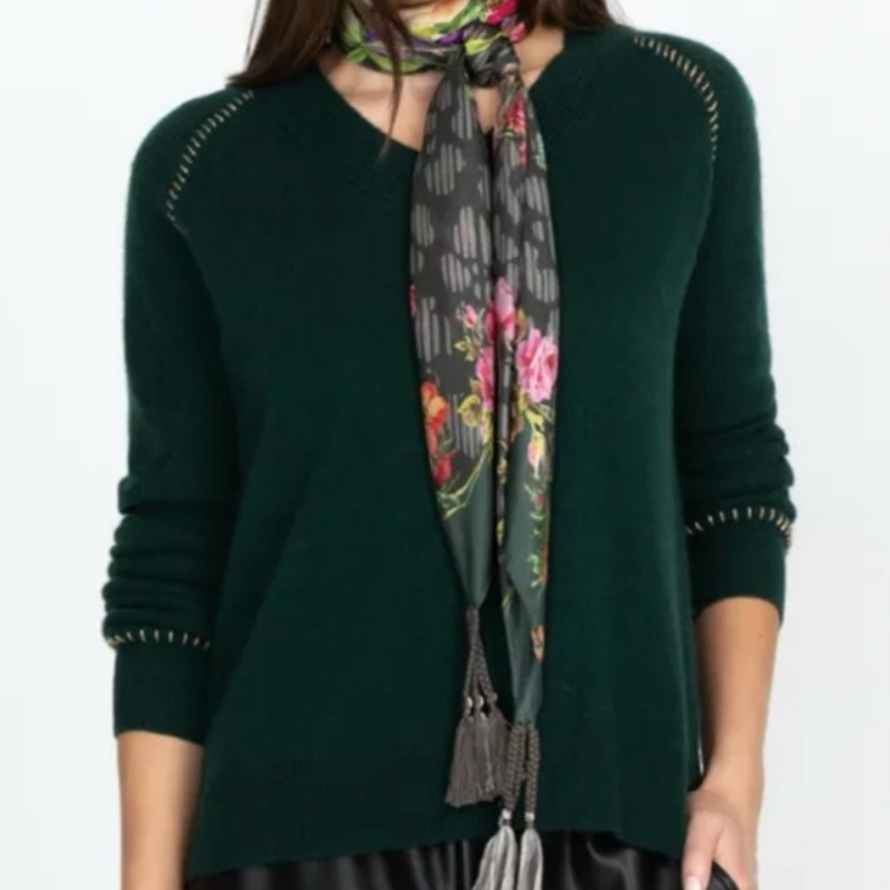 Johnny Was Floral Silk Scarf - Rosie Rainscarf - Picture 2 of 3